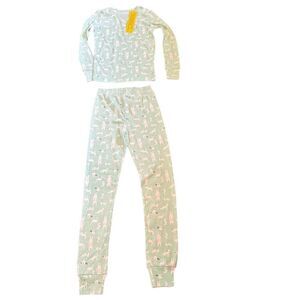 Amazon Essentials Girls' Animal Print Pajama Set Size 10 Mint Green